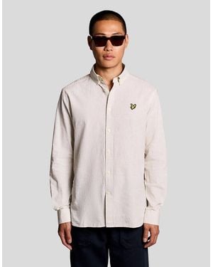 Lyle & Scott Linen Blend Oxford Shirt - Natural