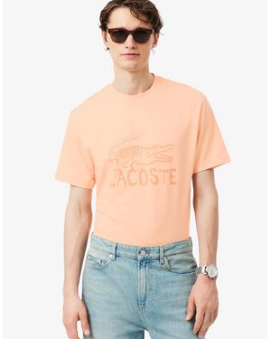 Lacoste Printed Logo Cotton T-Shirt - Blue