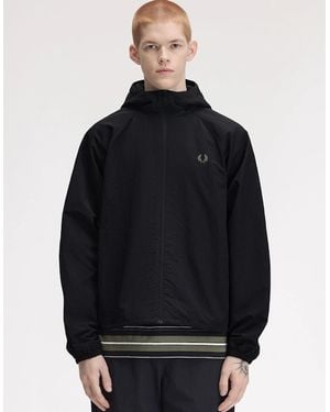 Fred Perry Oversized Hooded Shell Jacket - Black