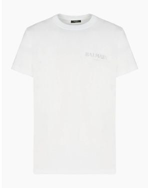 Balmain Vintage Gel Logo T-Shirt - White