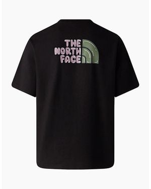 The North Face T Shirts Bubble Logo Relaxed Fit Crew Neck Summer Tee - Black
