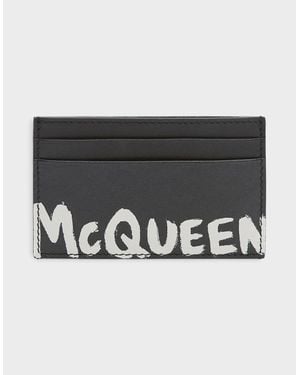 McQueen Graffiti Card Holder - Black