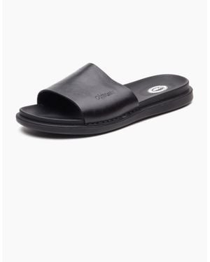 Base London London Albany Leather Slides - Black