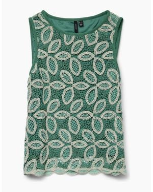 Vero Moda Crew Neck Long Sleeve Blouse - Green