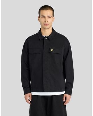Lyle & Scott Lightweight Washed Overshirt - Black