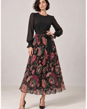James Lakeland Floral Midi Dress - Black