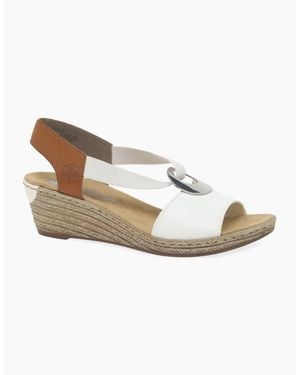 Rieker Alula Wedge Heel Sandals - White