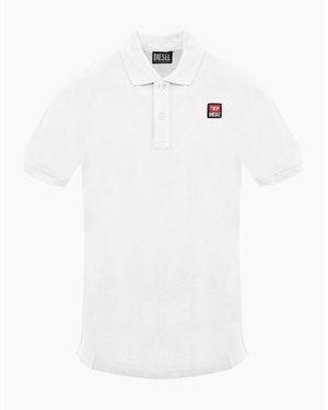 DIESEL Small Patch Logo Off Bright Polo Shirt - White
