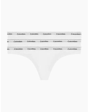 Calvin Klein 3-Pack Modern Logo Thongs - White