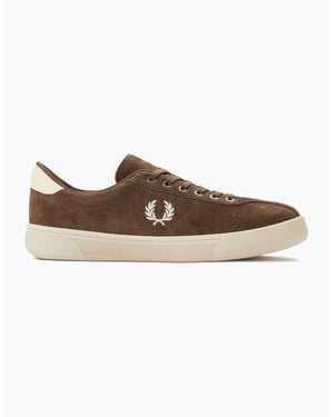 Fred Perry Suede Tennis Shoe - Brown