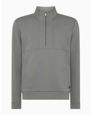 Remus Uomo Half-Zip Jersey Sweatshirt - Grey