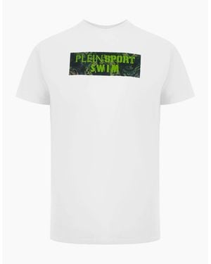Philipp Plein Pleint Sport Swim Tiger Box Logo T-Shirt - Green