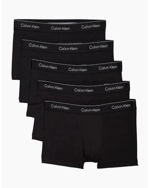 Calvin Klein 5-Pack Icon Cotton Stretch Boxer Trunks, All - Black