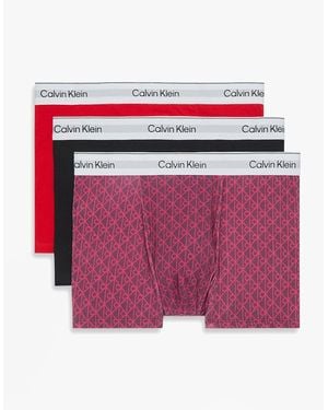 Calvin Klein Relaxed Fit 3 Pack Trunks Multicoloured - Pink