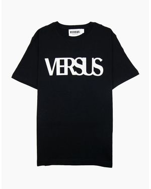 Versus Versace Versus Logo Printed T Shirt - Black