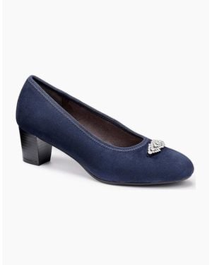 Hotter Strut Wide Fit Court Shoes - Blue