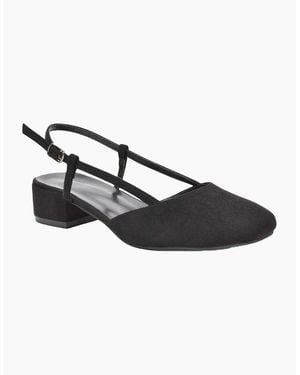 XY London Ladies Kira Low Heel Court Shoes - Black