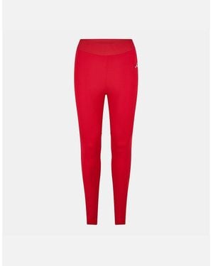 adidas Three Bar Logo Solid Patterned Leggings - Red