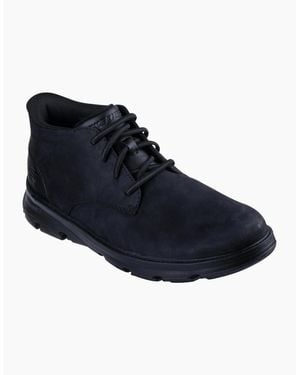 Skechers Arch Fit Garza Ridley Leather Ankle Boots - Blue