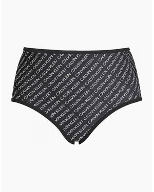 Calvin Klein High Waist Swim Bikini, Core Diagonal Logo - Grey