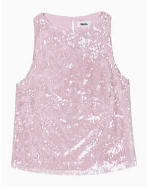 Ro&zo Sequin Shell Top - Pink