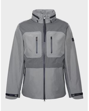 Barbour Chevin Waterproof Concealed Hood Rain Anorak - Grey