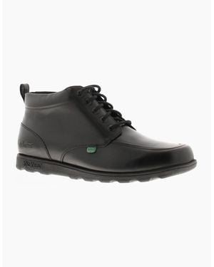 Kickers Smart Boots Fragma Chuk Leather Lace Up Uk Size - Black