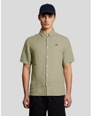 Lyle & Scott Short Sleeve Linen Shirt - Green