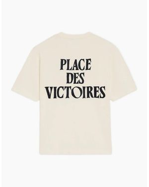 Ami Paris Logo Print T Shirt - Natural