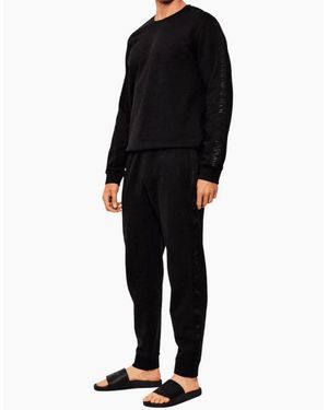 Emporio Armani Crew Neck Tape Logo Tracksuit - Black