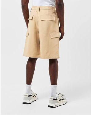 Off-White c/o Virgil Abloh Solid Patterned Relaxed Fit Cargo Shorts - Natural