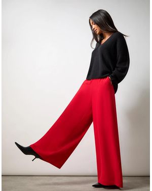 Ro&zo Crepe Wide Leg Trouser - Red