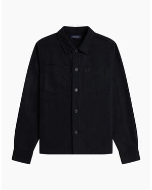 Fred Perry M1723 Brushed Twill Overshirt - Blue