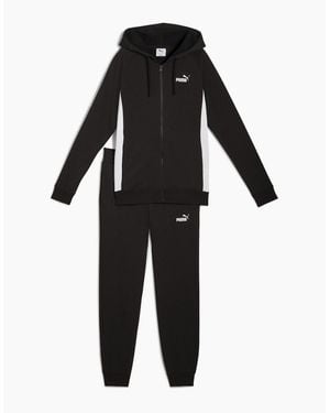 PUMA Full Zip Hooded Fleece Tracksuit - Black