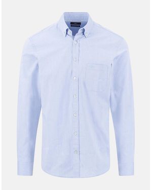 Fynch-Hatton Essential Dobby Stripe Shirt New Breeze - Blue
