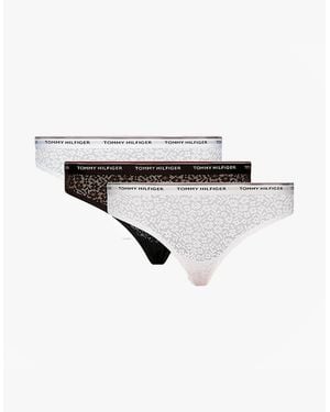Tommy Hilfiger Bikini Lace 3 Pack Briefs//Light - White