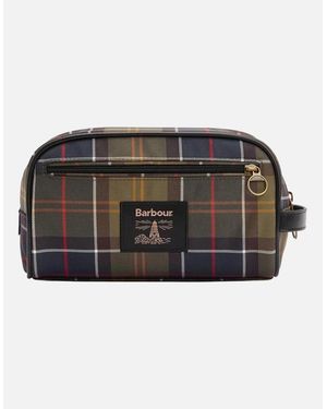 Barbour Tartan Washbag - Black