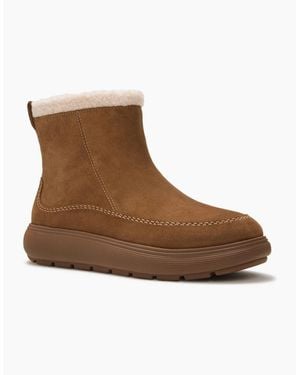Fitflop Iq-Comff Suede Terracotta Tan Boots - Brown