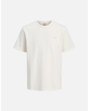 Jack & Jones Jprblualvs Ss Tee Ln Cloud Dancer - White