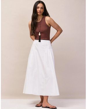 Ro&zo Cotton Gathered Skirt - Natural