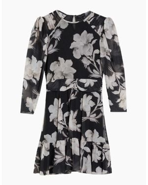 Ted Baker Carmel Gathered Shoulder Mesh Mini Dress - Black