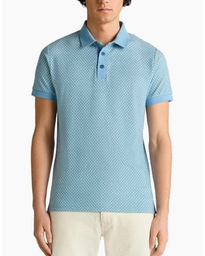 Remus Uomo Short Sleeve Polo Shirt Pale - Blue