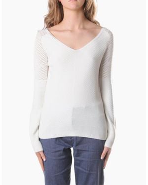 DIESEL M Dadey Jumpers Long Sleeve Pullover V Neck Jumper Casual Top New - White