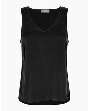 Mos Mosh Astrid V Neck Silk Camisole Top - Black
