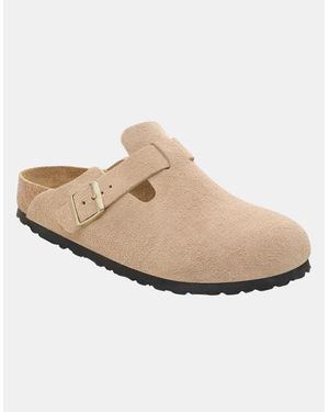 Birkenstock Boston Suede Leather Clogs - White