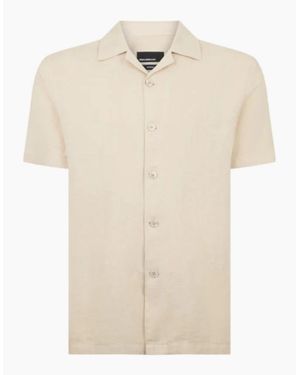 Remus Uomo Ss Linen Shirt 91 Stone - Natural