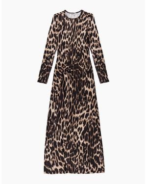 Ro&zo Leopard Print Waist Detail Dress - White