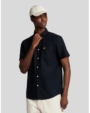 Lyle & Scott Short Sleeve Oxford Shirt - Blue