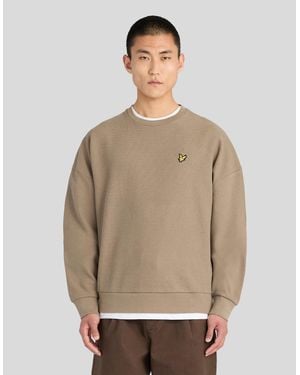 Lyle & Scott Textured Rib Crew Neck Sweatshirt - Natural