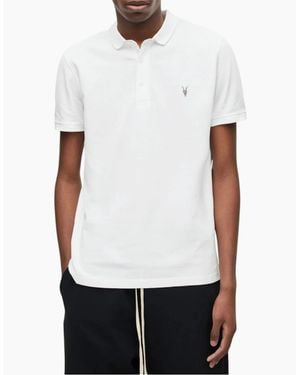 AllSaints All Saints Reform Polo Shirt Summer Cotton Top - White